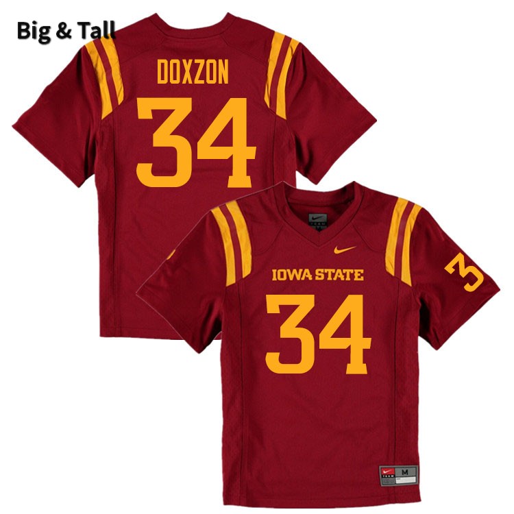 Iowa State Cyclones Men's #34 Blaze Doxzon Nike NCAA Authentic Cardinal Big & Tall College Stitched Football Jersey IF42G01GE